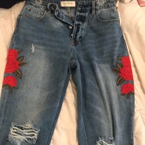 Pacsun mom jeans with rose
